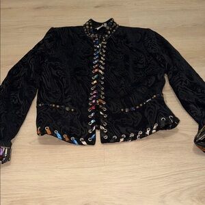 Alberto Makali Black Jacket with Multicolor Accents